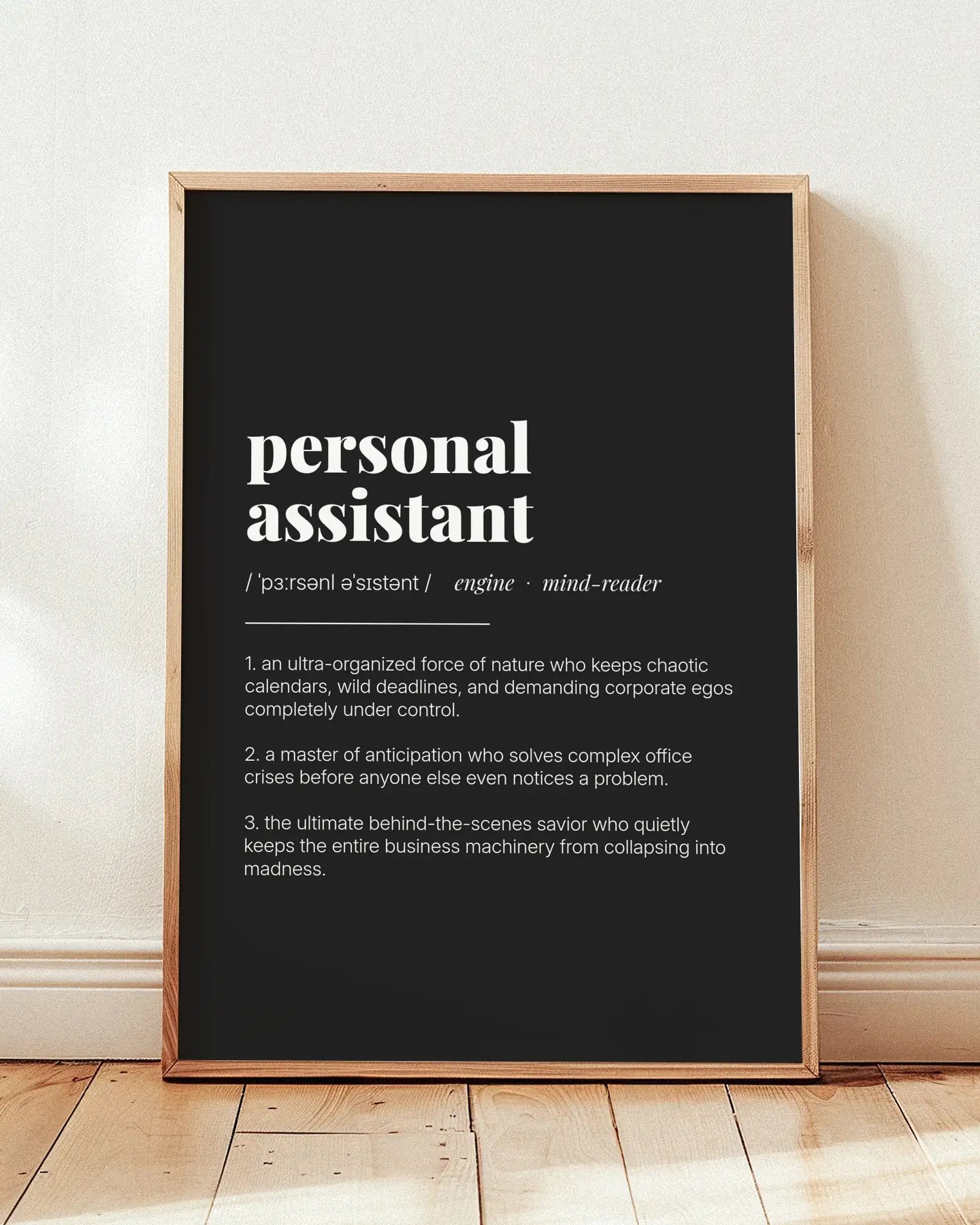 Definition Poster of Personal<br />Assistant on Midnight Ink background
