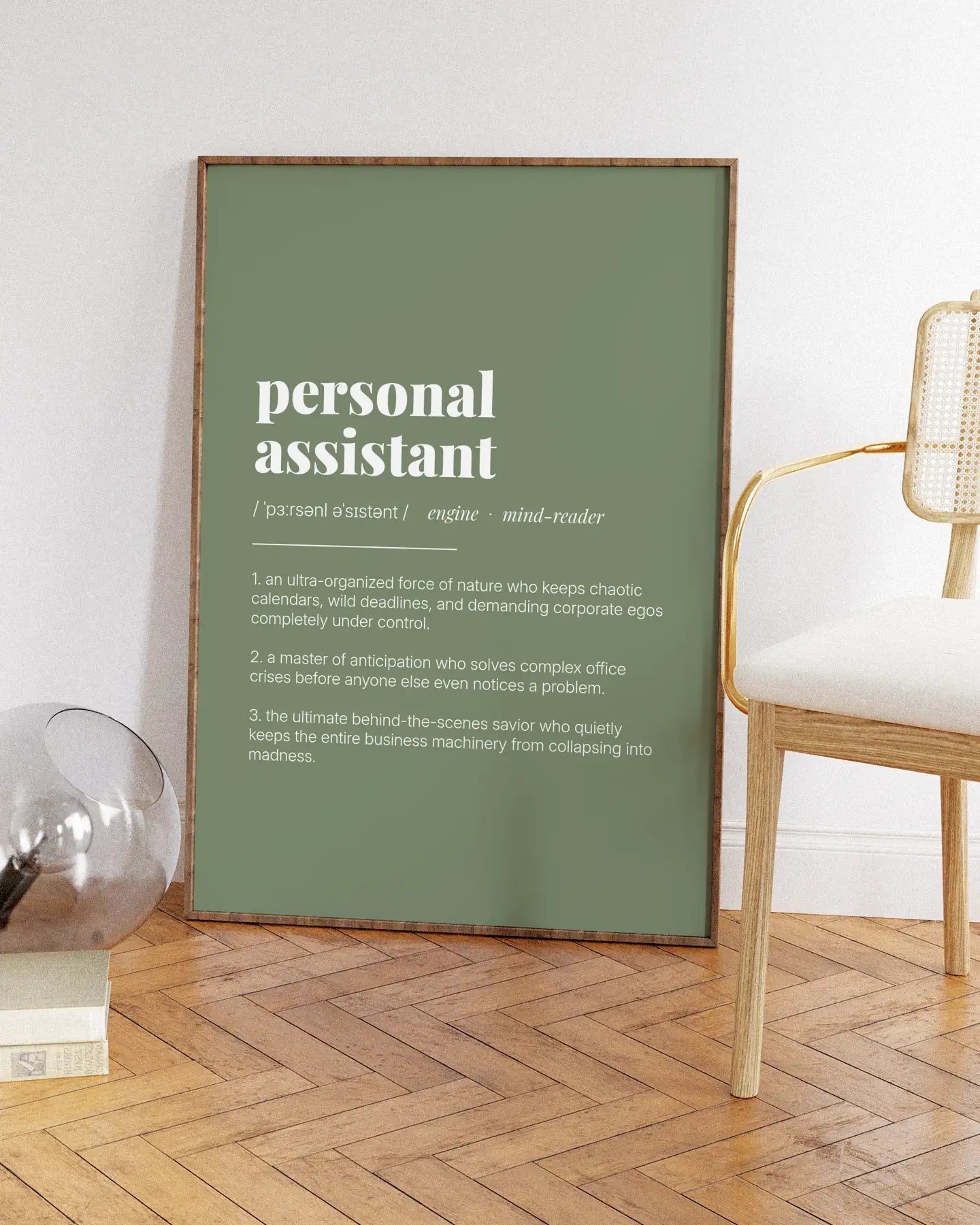 Definition Poster of Personal<br />Assistant on Sage Green background