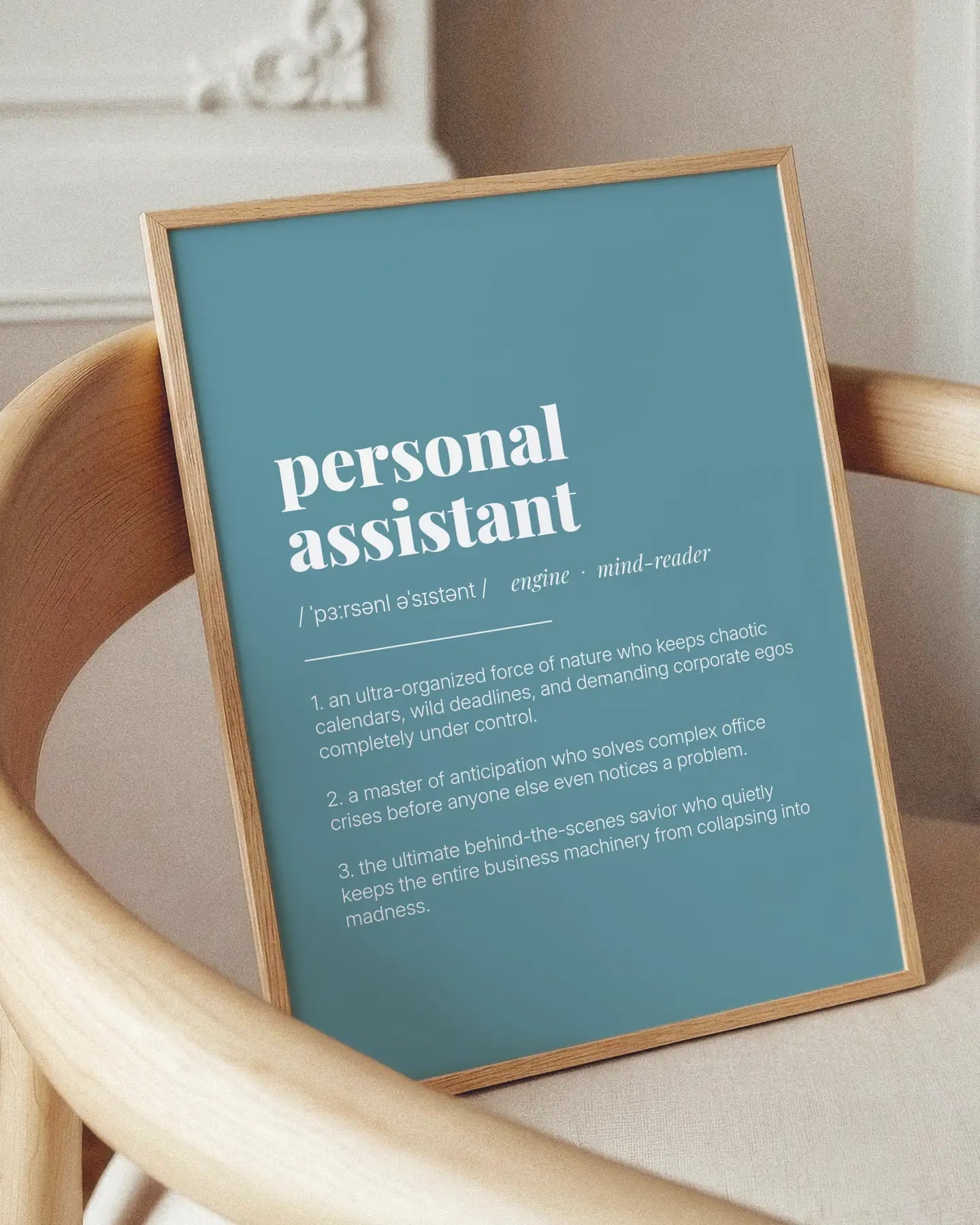 Definition Poster of Personal<br />Assistant on Sea Glass background