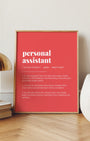 Definition Poster of Personal<br />Assistant on Strawberry background