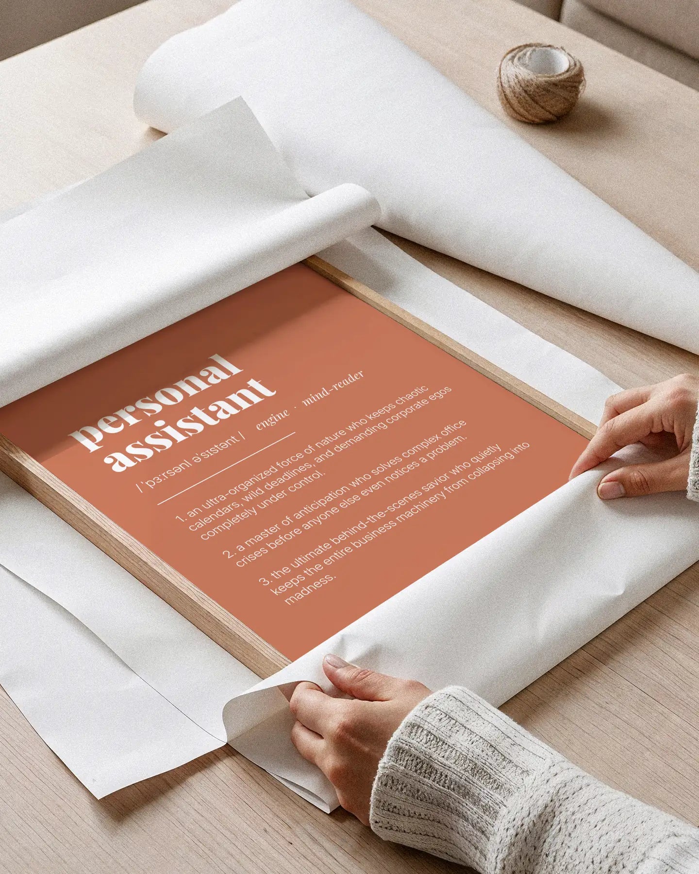 Definition Poster of Personal<br />Assistant on Terracotta background