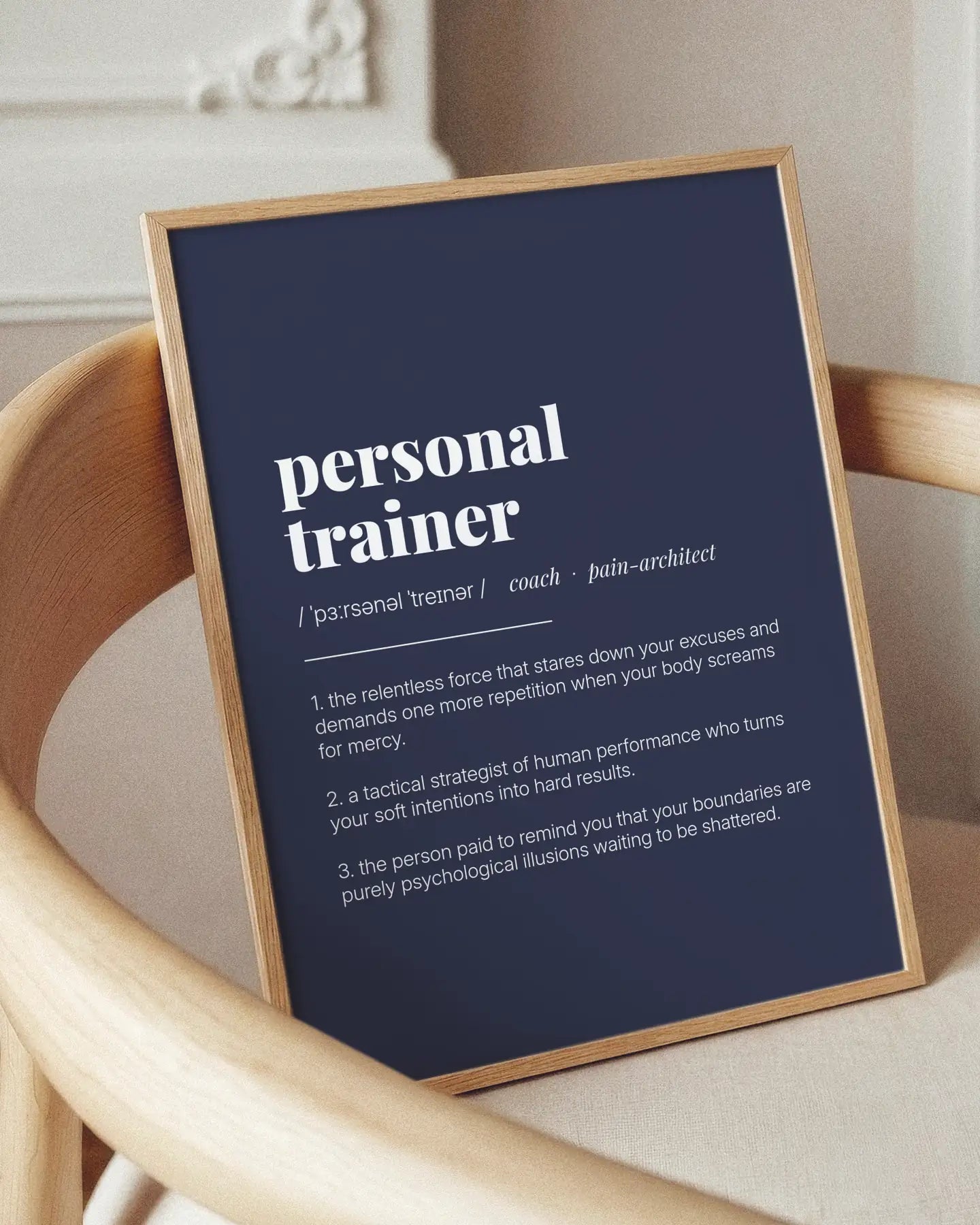 Definition Poster of Personal<br />Trainer on Deep Navy background