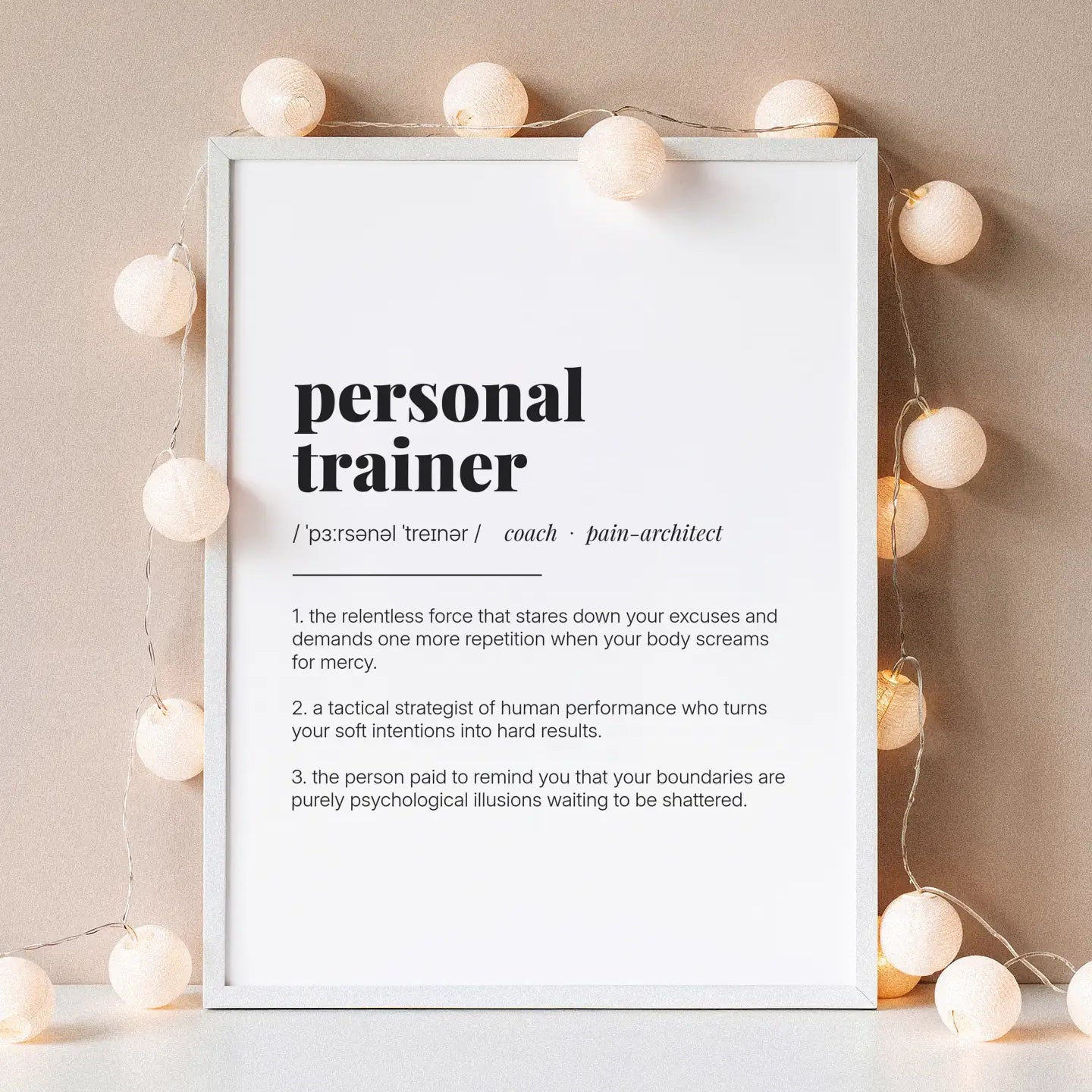 Definition Poster of Personal<br />Trainer on Gallery White background