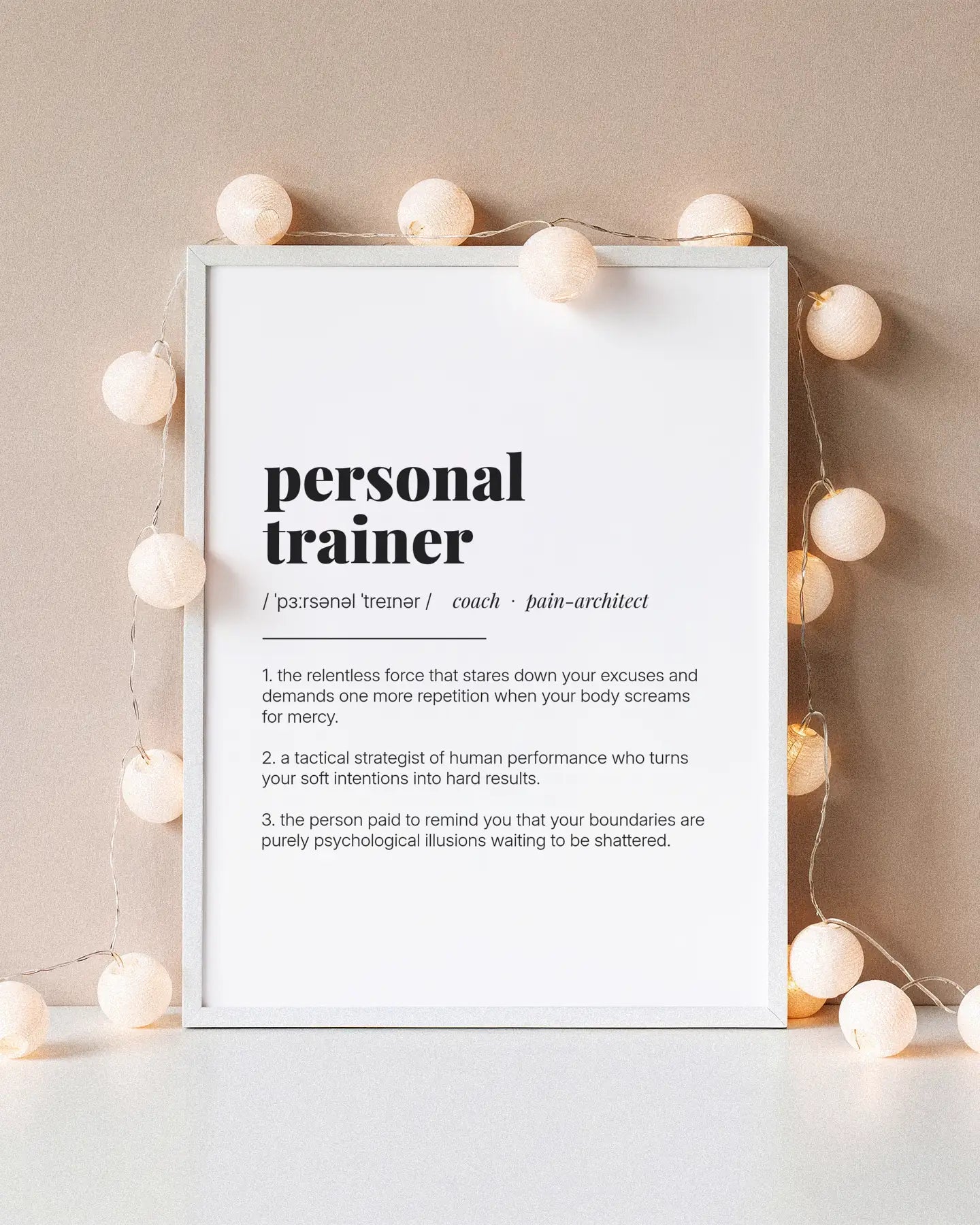 Definition Poster of Personal<br />Trainer on Gallery White background