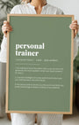 Definition Poster of Personal<br />Trainer on Sage Green background