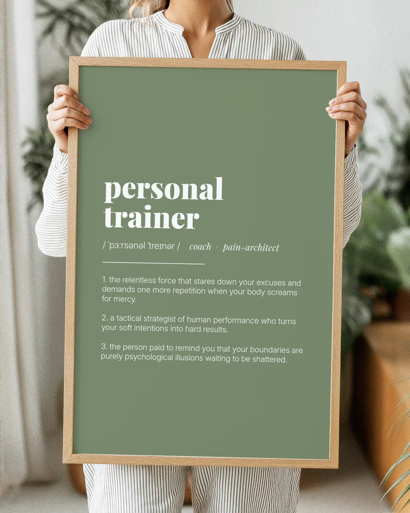Definition Poster of Personal<br />Trainer on Sage Green background