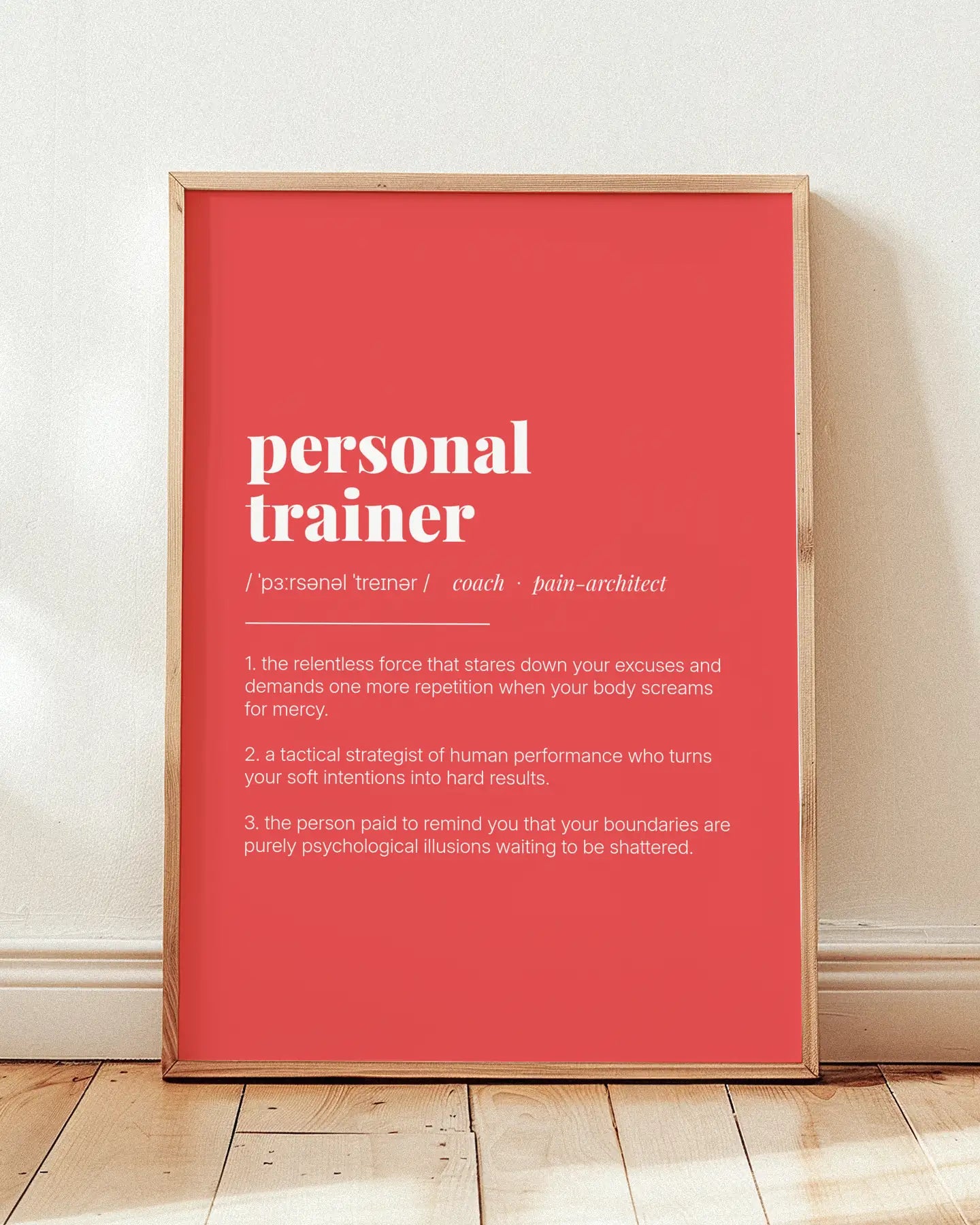 Definition Poster of Personal<br />Trainer on Strawberry background
