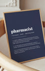 Definition Poster of Pharmacist on Deep Navy background