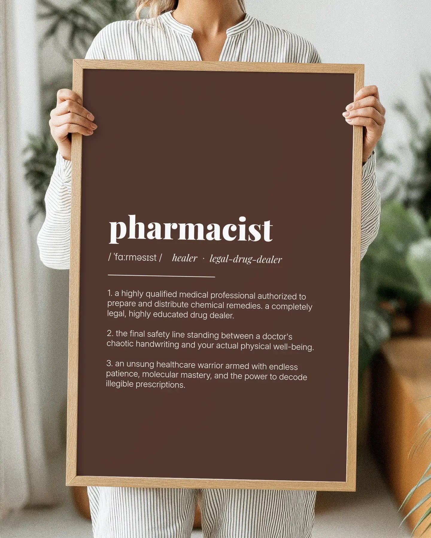 Definition Poster of Pharmacist on Espresso background