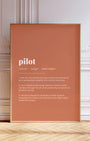 Definition Poster of Pilot on Terracotta background