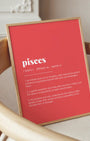 Definition Poster of Pisces on Strawberry background