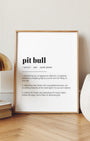 Definition Poster of Pit Bull on Gallery White background