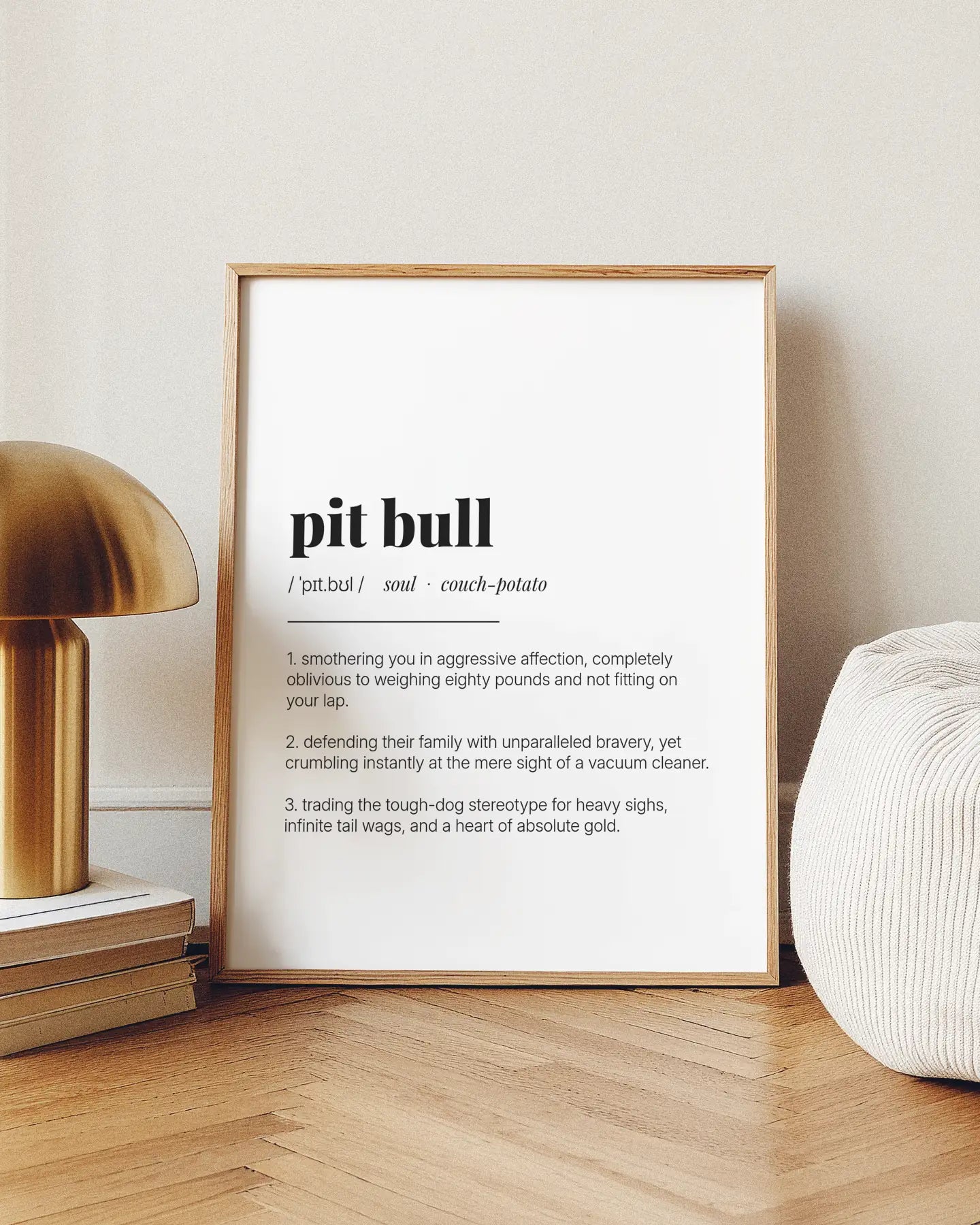 Definition Poster of Pit Bull on Gallery White background