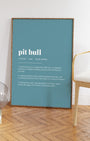 Definition Poster of Pit Bull on Sea Glass background