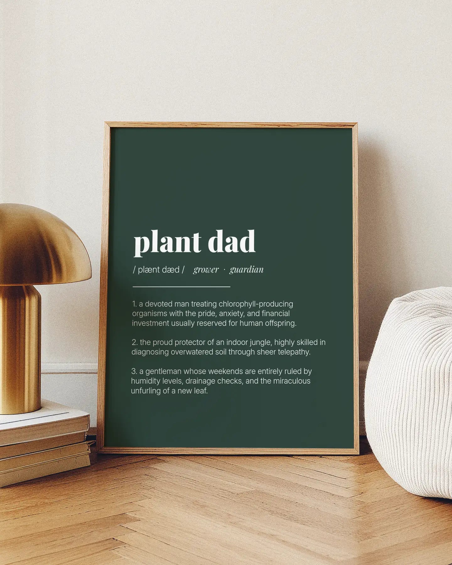 Definition Poster of Plant Dad on Emerald background