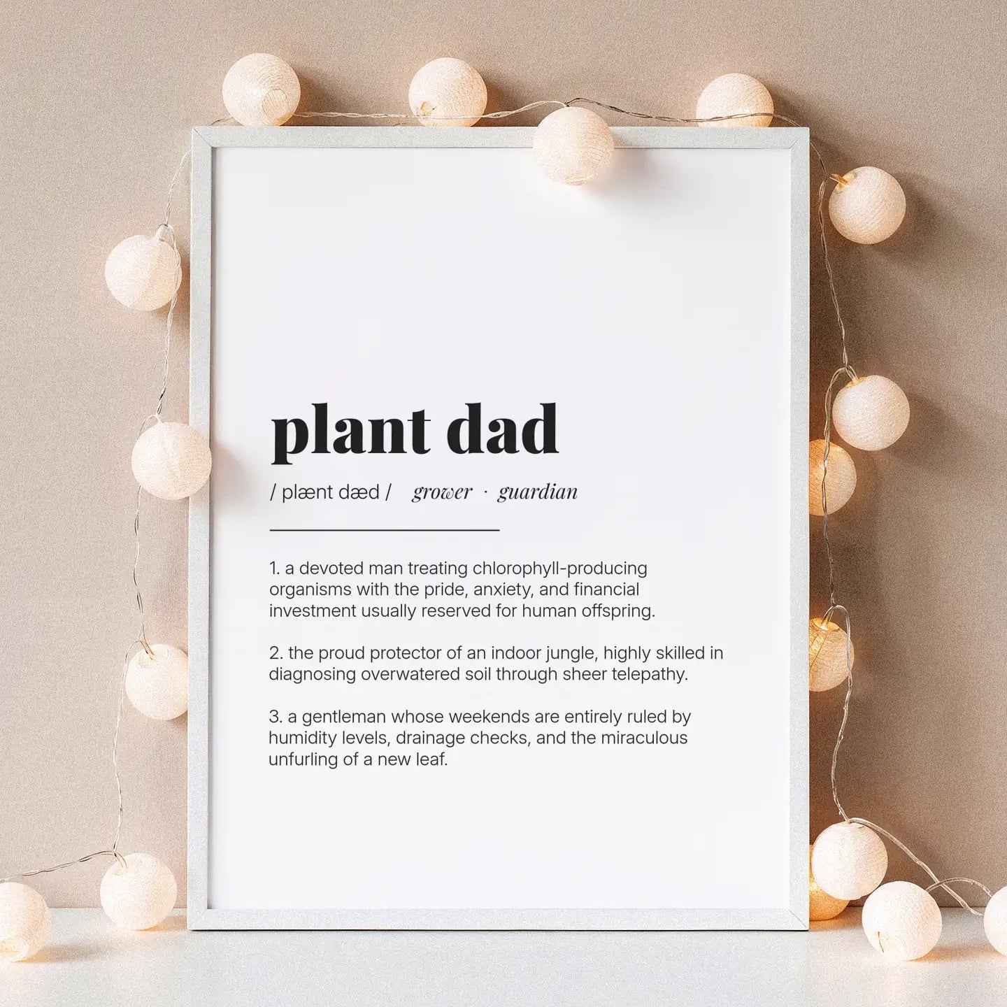 Definition Poster of Plant Dad on Gallery White background