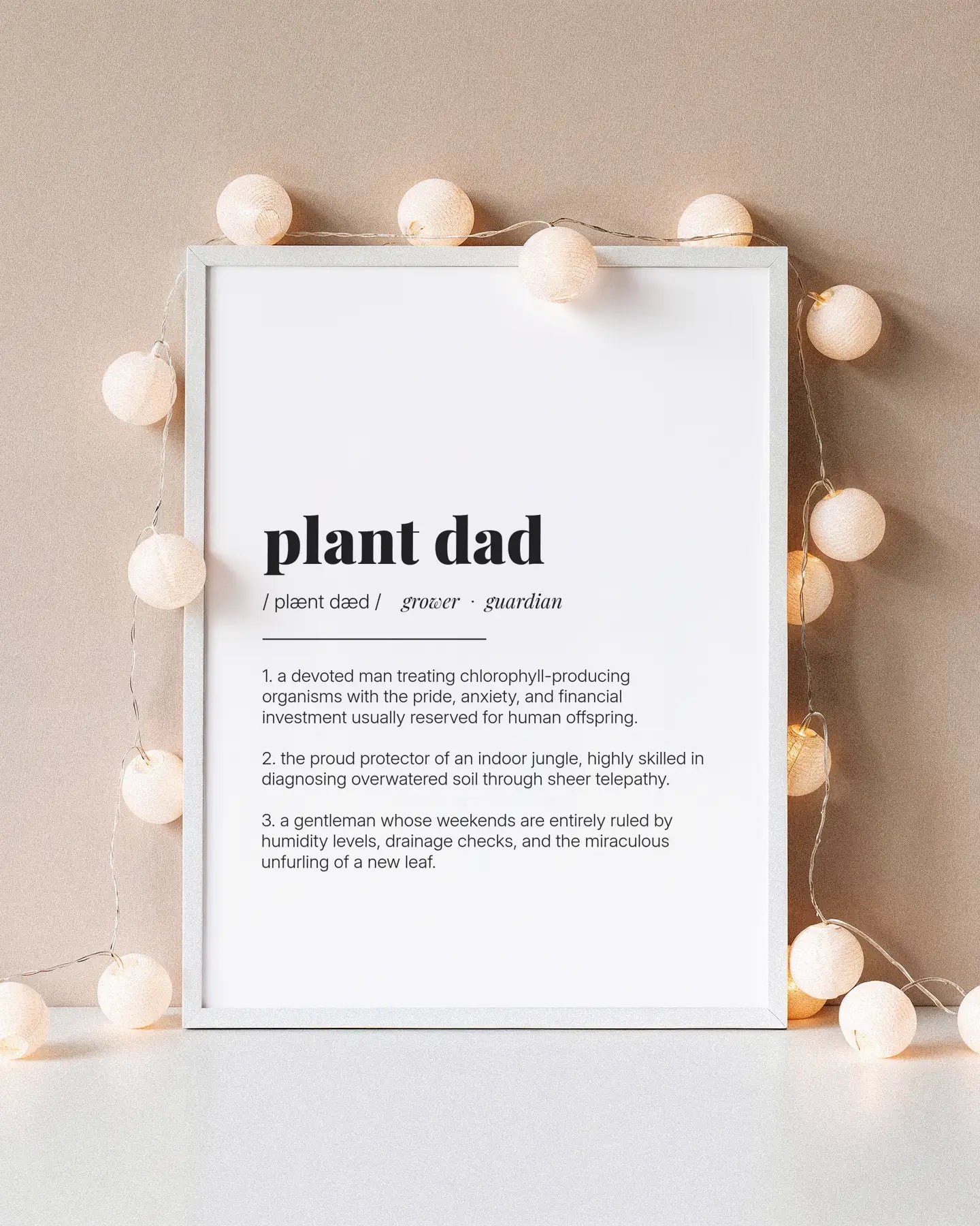 Definition Poster of Plant Dad on Gallery White background