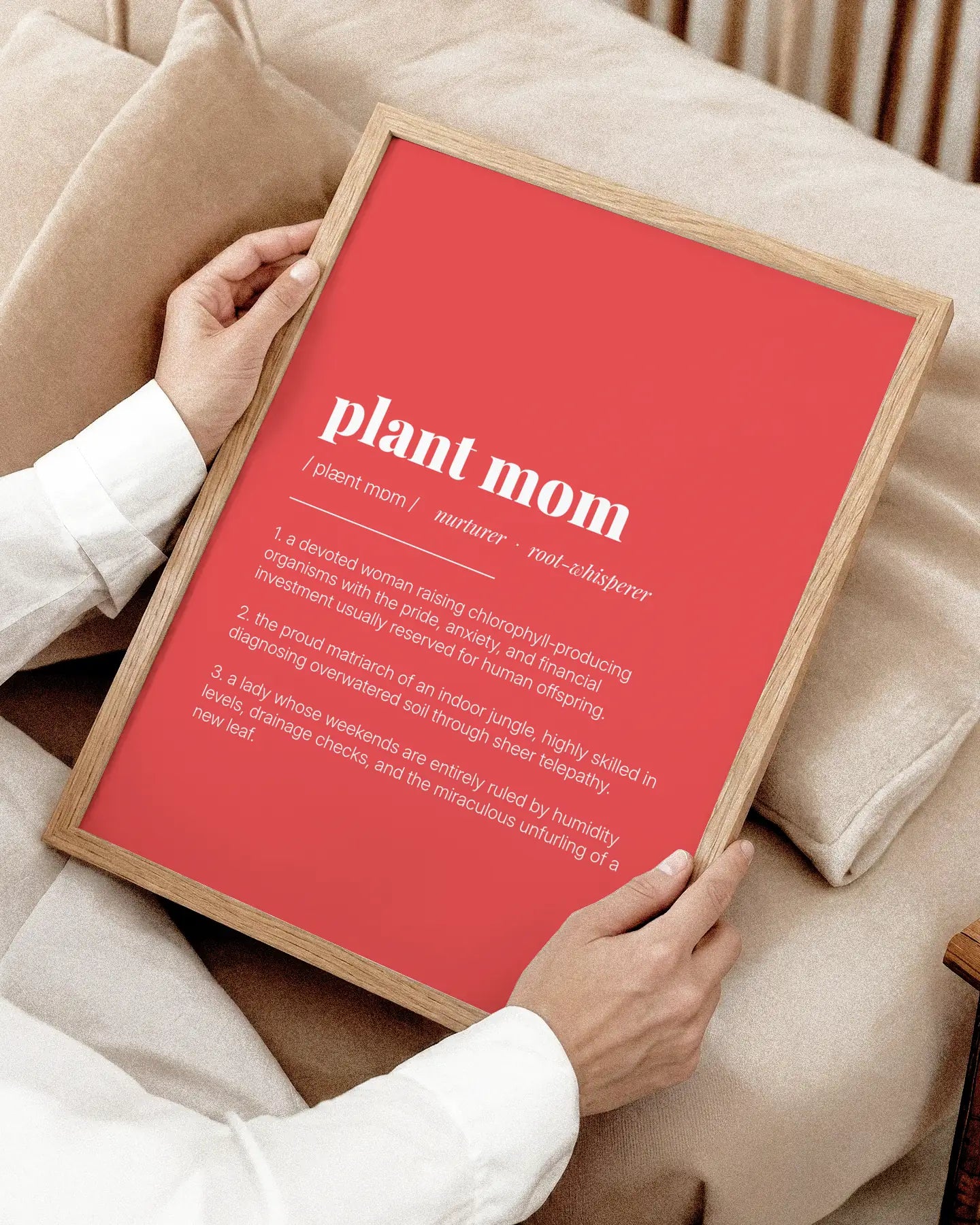 Definition Poster of Plant Mom on Strawberry background