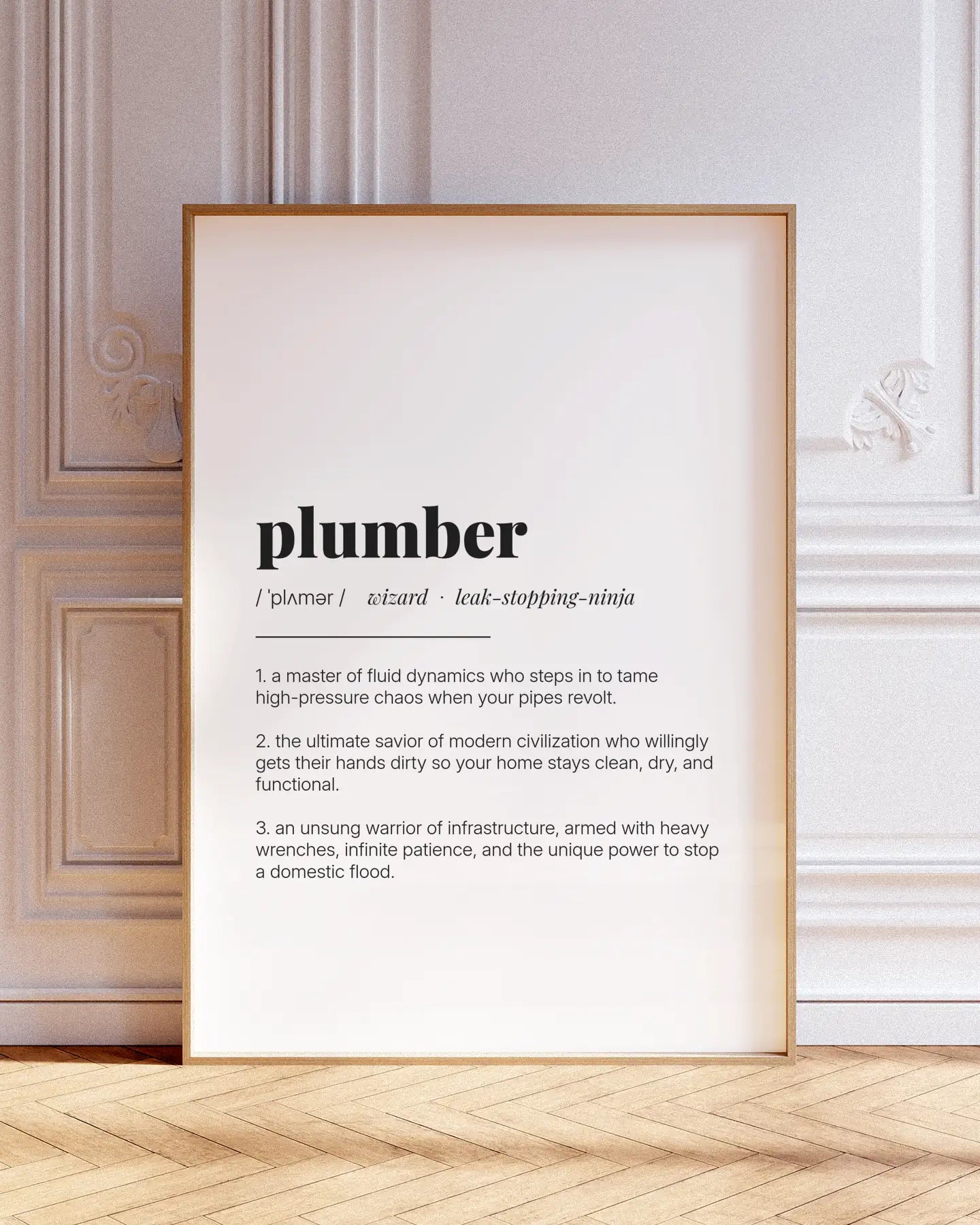 Definition Poster of Plumber on Gallery White background