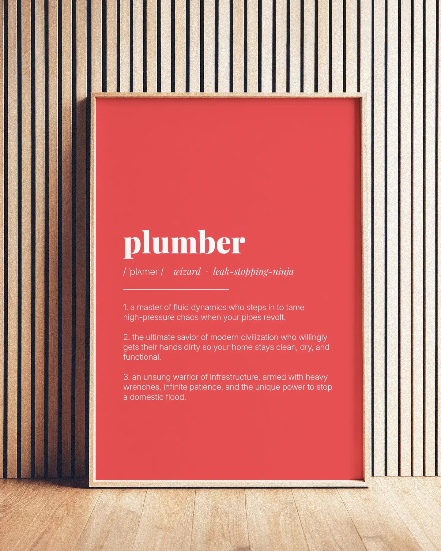 Definition Poster of Plumber on Strawberry background