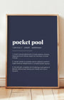 Definition Poster of Pocket Pool on Deep Navy background