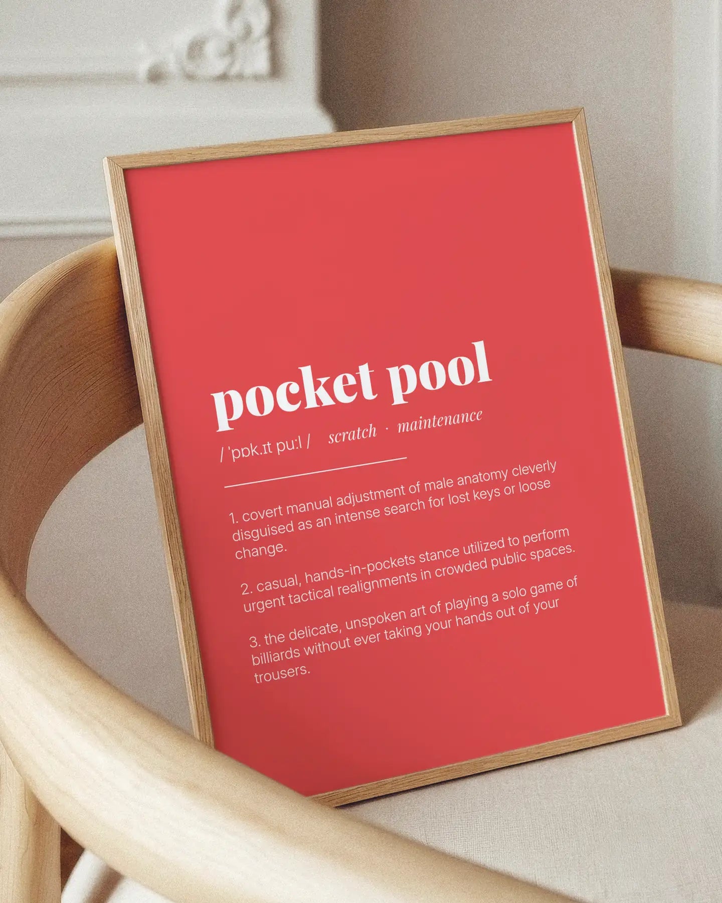 Definition Poster of Pocket Pool on Strawberry background