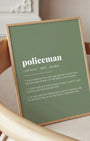 Definition Poster of Policeman on Sage Green background
