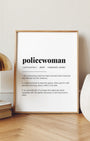 Definition Poster of Policewoman on Gallery White background