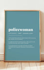 Definition Poster of Policewoman on Sea Glass background