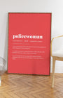 Definition Poster of Policewoman on Strawberry background