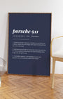 Definition Poster of Porsche 911 on Deep Navy background