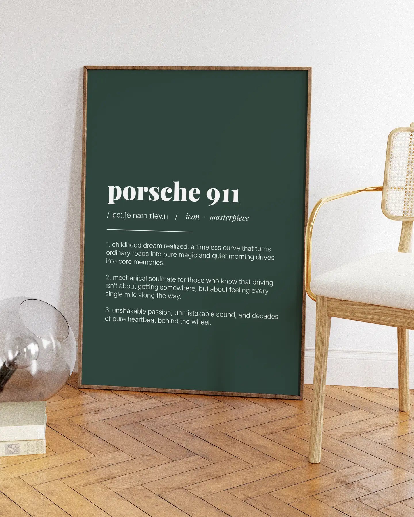 Definition Poster of Porsche 911 on Emerald background