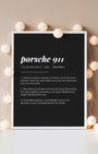 Definition Poster of Porsche 911 on Midnight Ink background