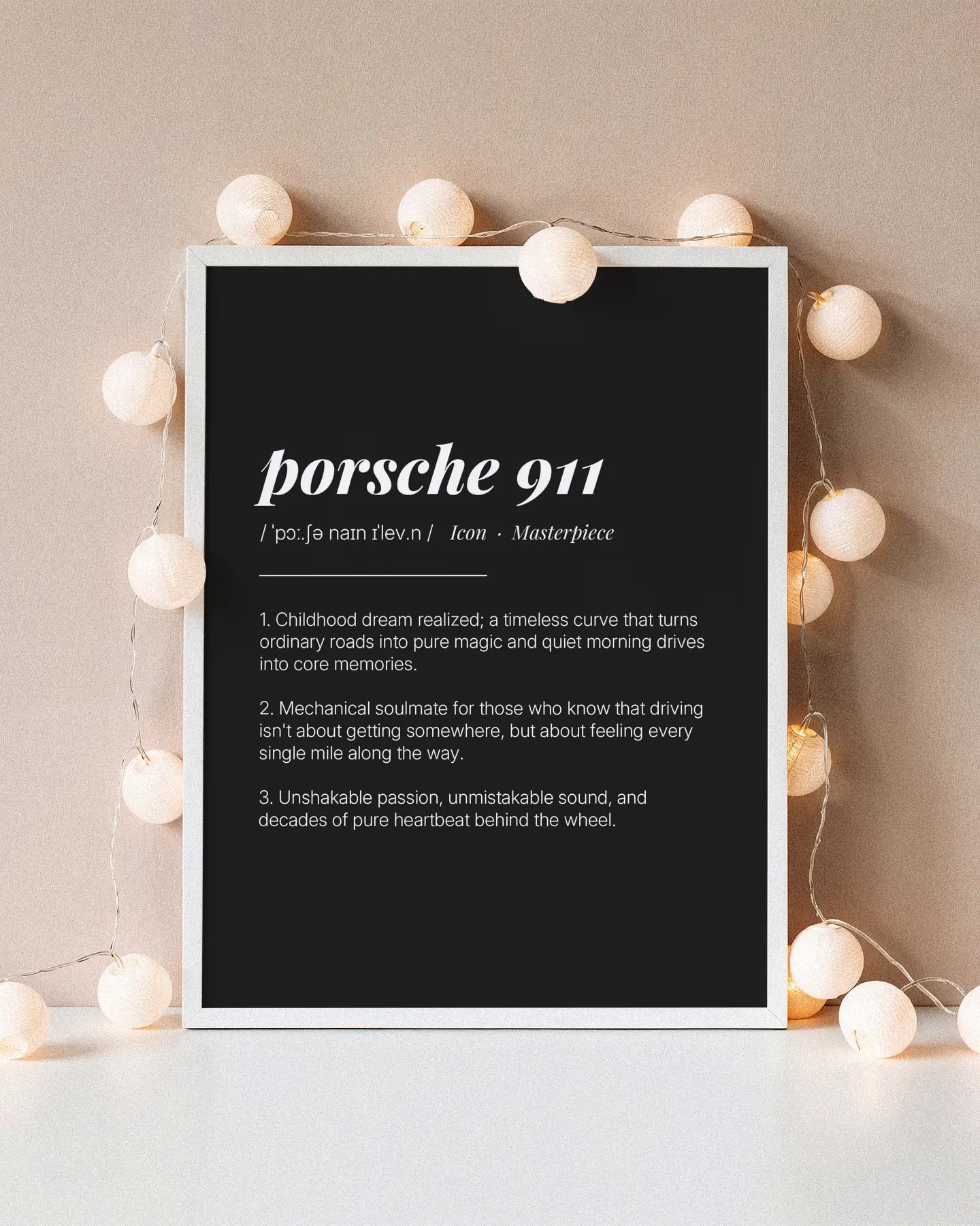 Definition Poster of Porsche 911 on Midnight Ink background