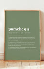 Definition Poster of Porsche 911 on Sage Green background