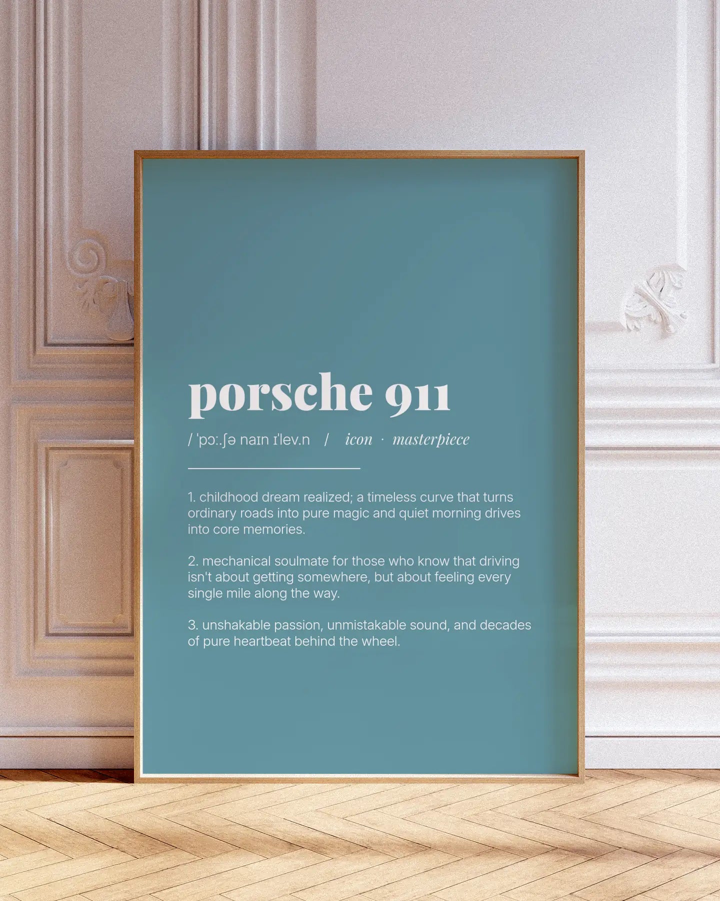 Definition Poster of Porsche 911 on Sea Glass background