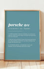 Definition Poster of Porsche 911 on Sea Glass background