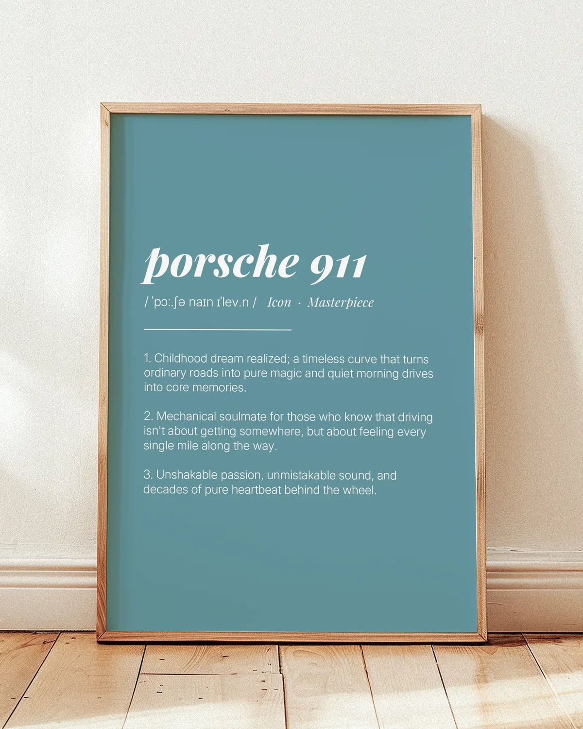 Definition Poster of Porsche 911 on Sea Glass background