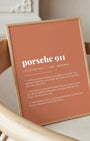 Definition Poster of Porsche 911 on Terracotta background