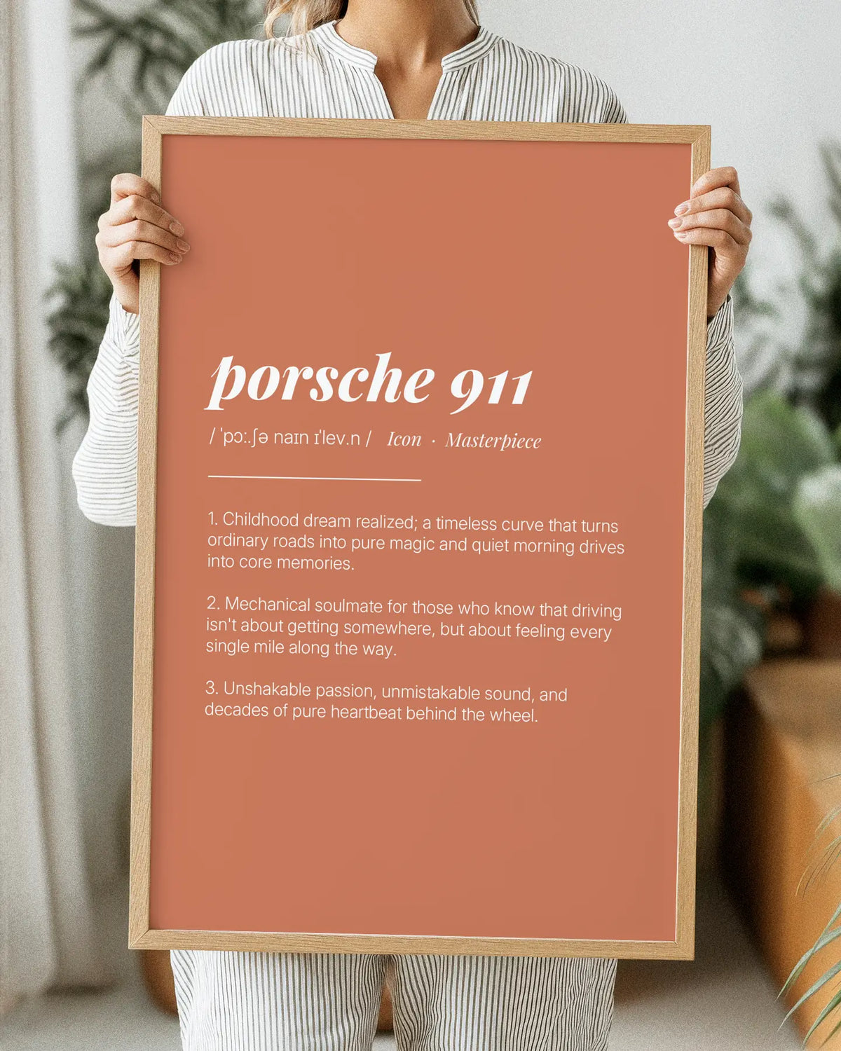 Definition Poster of Porsche 911 on Terracotta background