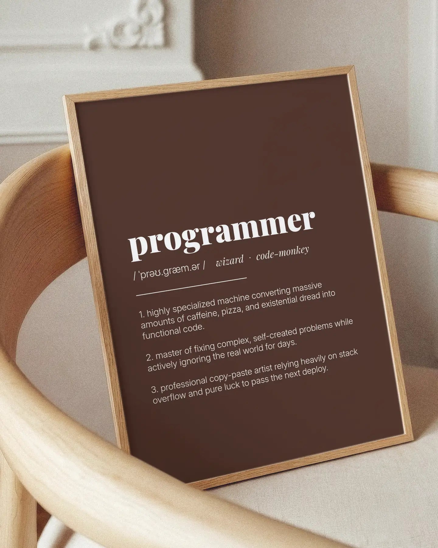 Definition Poster of Programmer on Espresso background
