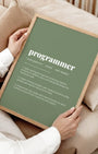 Definition Poster of Programmer on Sage Green background
