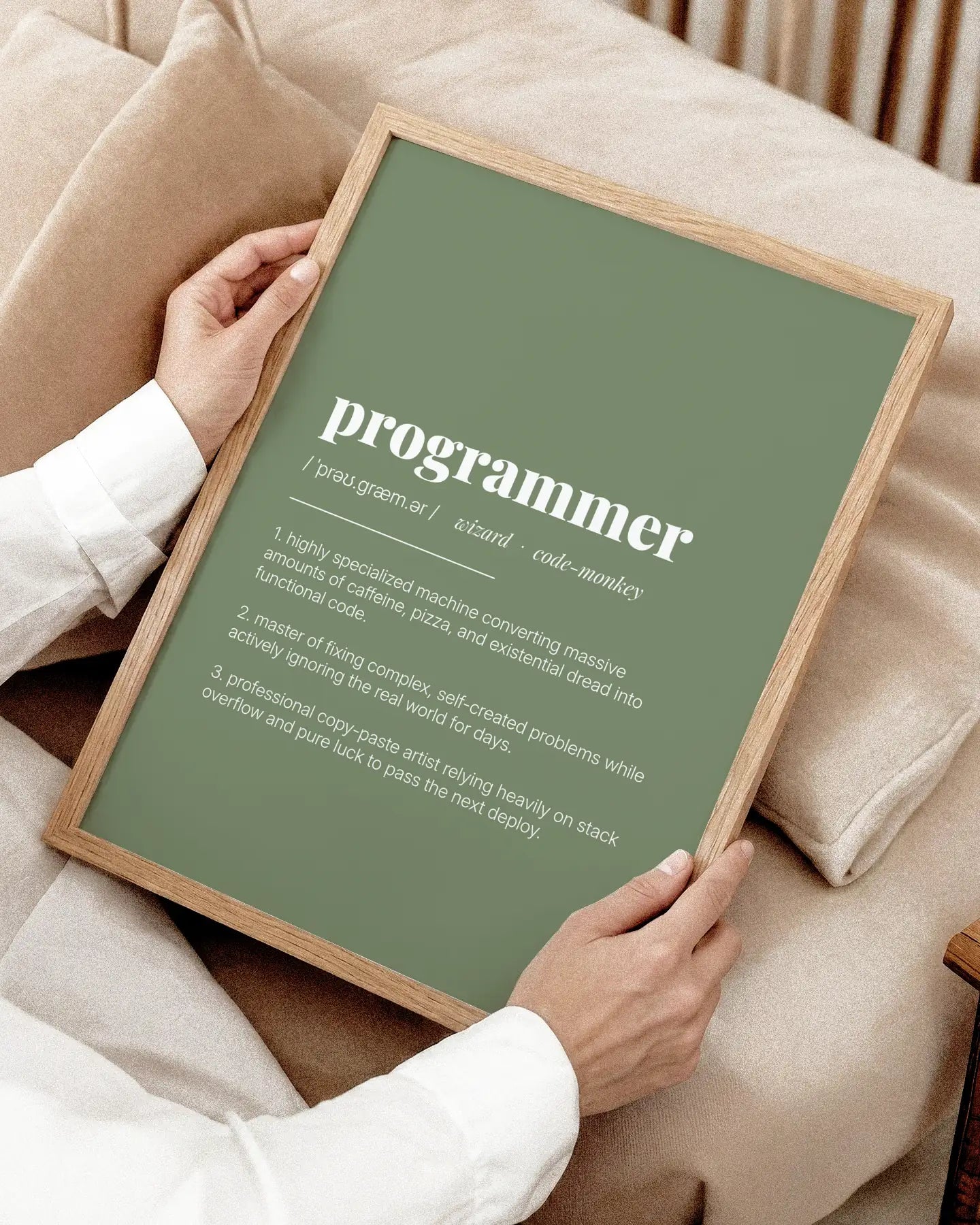 Definition Poster of Programmer on Sage Green background