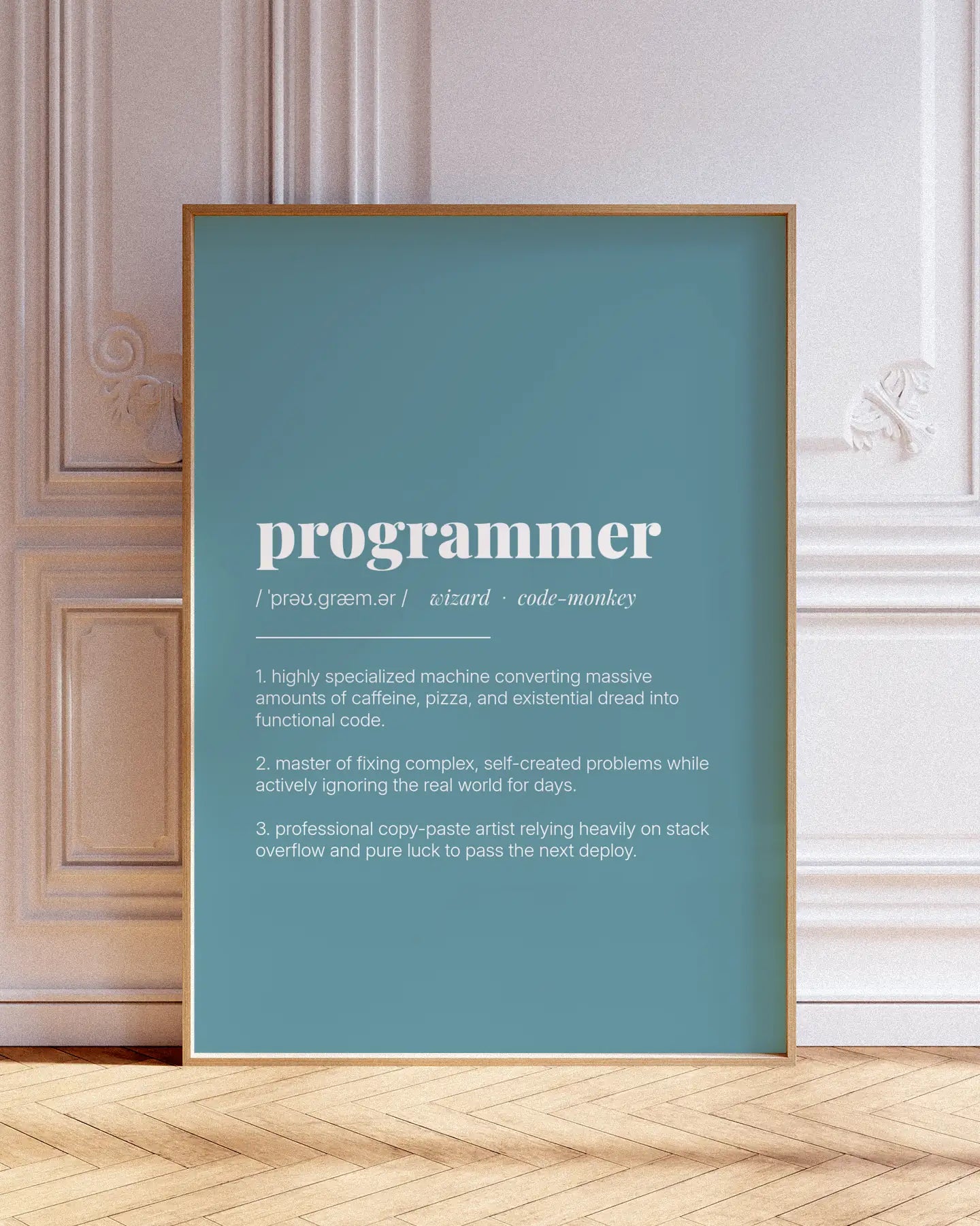 Definition Poster of Programmer on Sea Glass background