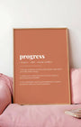 Definition Poster of Progress on Terracotta background