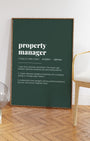 Definition Poster of Property<br />Manager on Emerald background