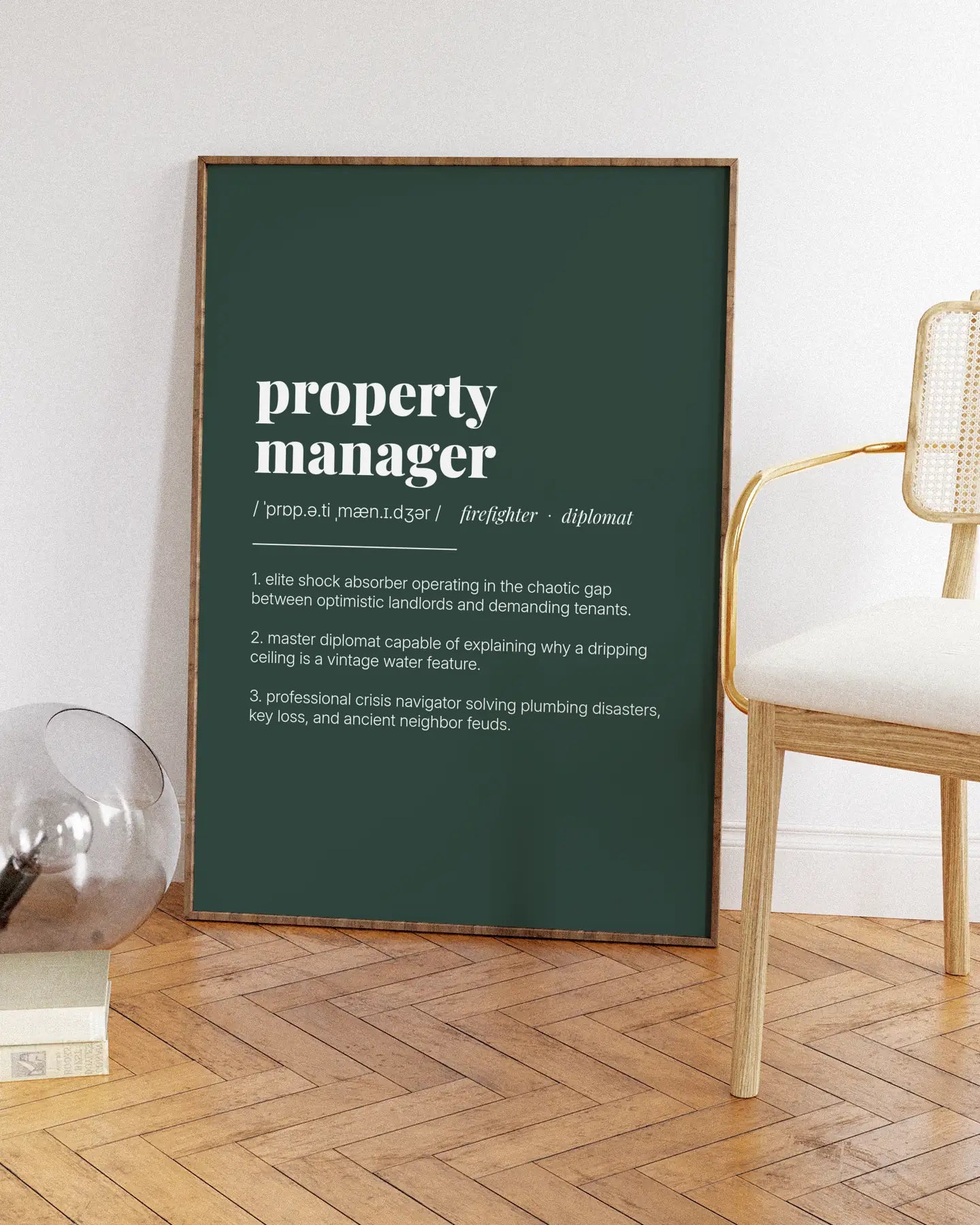 Definition Poster of Property<br />Manager on Emerald background