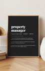 Definition Poster of Property<br />Manager on Midnight Ink background