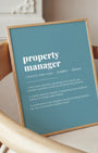 Definition Poster of Property<br />Manager on Sea Glass background