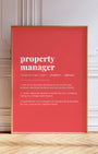 Definition Poster of Property<br />Manager on Strawberry background